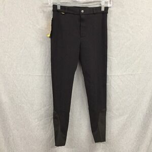 Saxon Kids Adjustable Waist Breeches Black Equestrian Riding Pants Size C14 NEW
